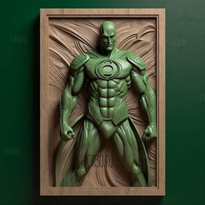 Green Lantern 1 stl model for CNC